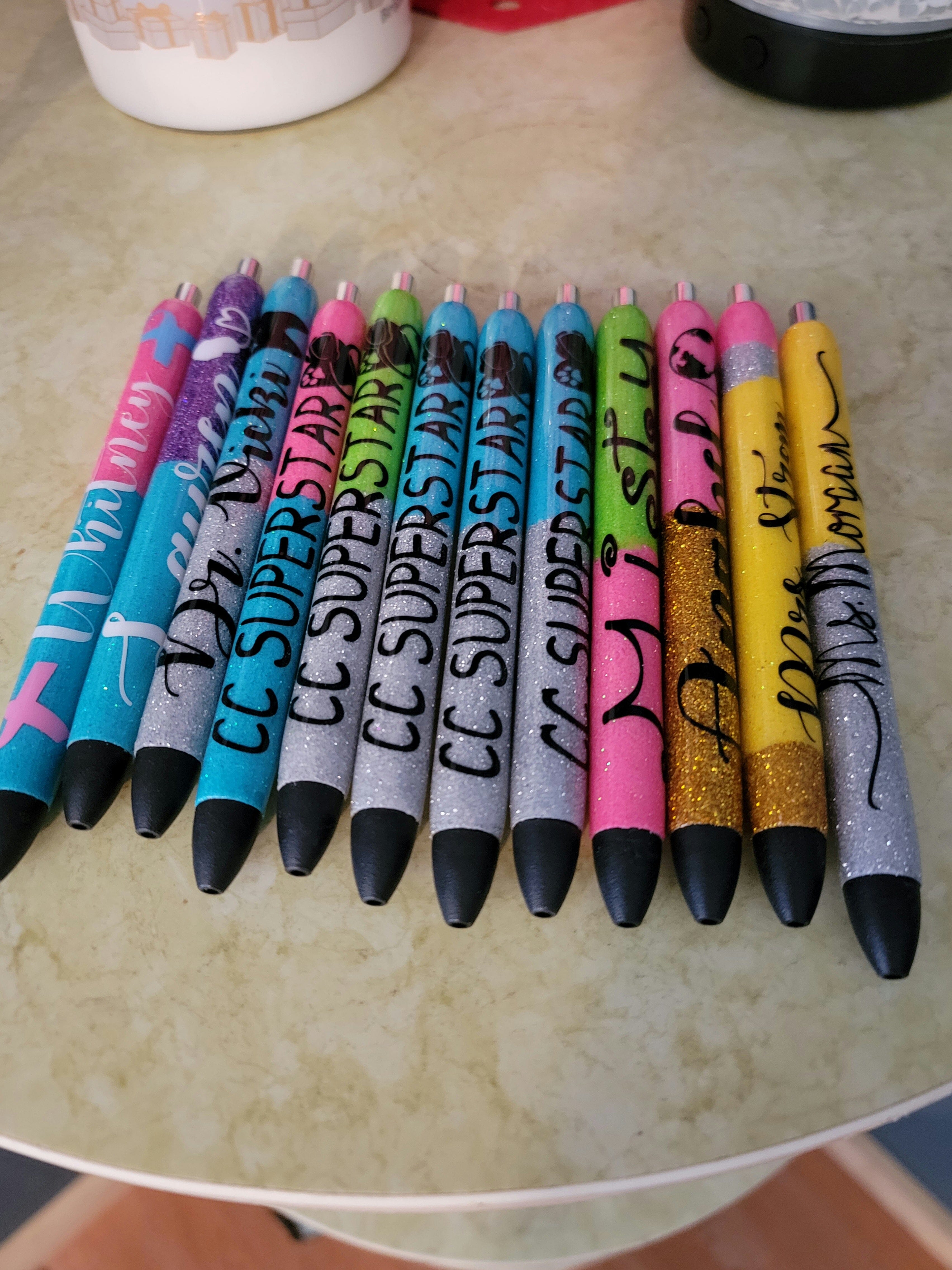 Personalized glitter pens